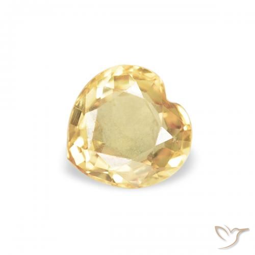 0.40ct Jaune doré léger Saphir, Cœur, VS