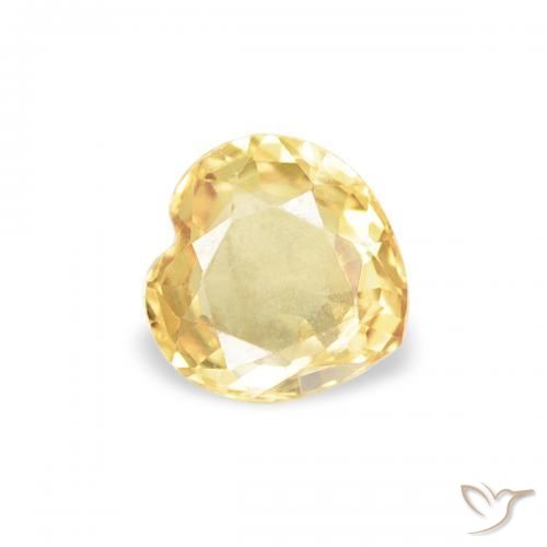 Saphir Jaune doré léger naturelle Cœur, 0.40 ct, VS