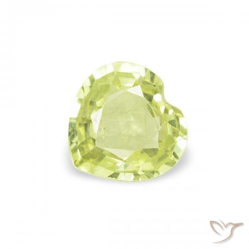 0.36ct Naturel Vert citron Saphir, Cœur, VS
