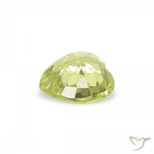 Saphir Vert citron naturelle Cœur, 0.36 ct, VS