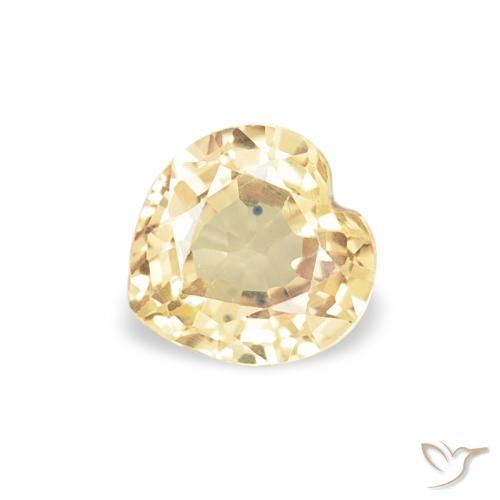 0.43ct Naturel Jaune clair Saphir, Cœur, VVS-VS