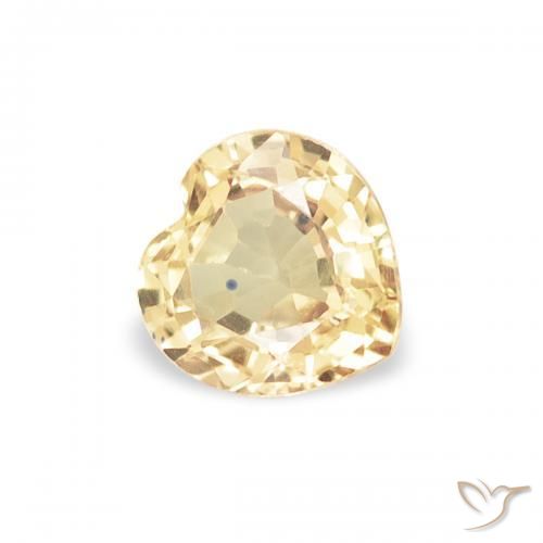 Saphir Jaune clair naturelle Cœur, 0.43 ct, VVS-VS