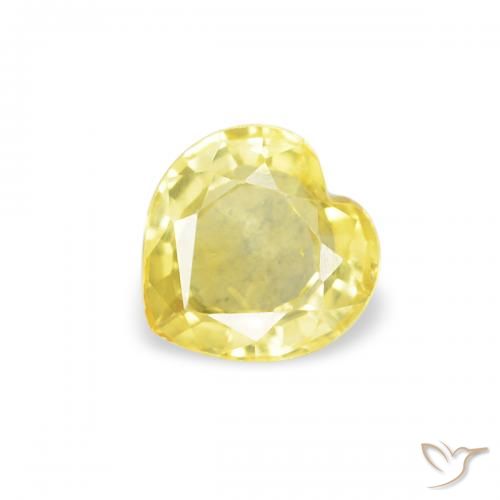0.40ct Naturel Jaune clair Saphir, Cœur, VS