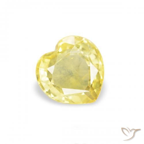 Saphir Jaune clair naturelle Cœur, 0.40 ct, VS