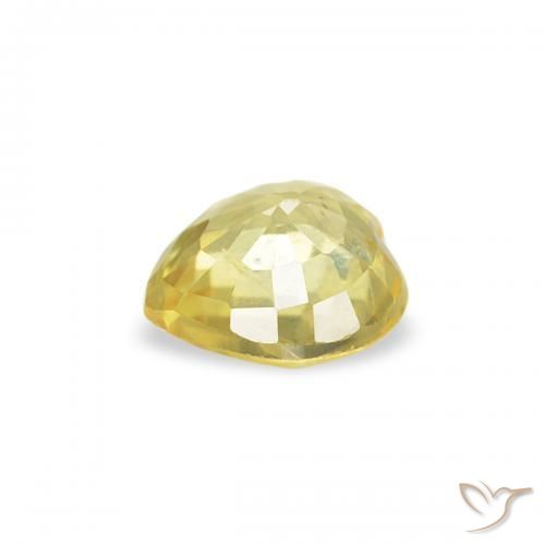 Saphir Jaune clair naturelle Cœur, 0.40 ct, VS