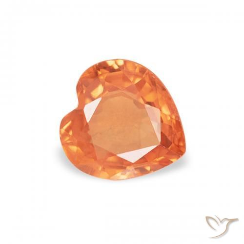 Saphir Orange feu naturelle Cœur, 0.45 ct, VVS-VS