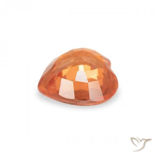 Saphir Orange feu naturelle Cœur, 0.45 ct, VVS-VS