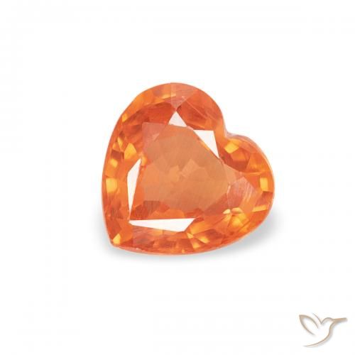 0.40ct Naturel Orange rougeâtre Saphir, Cœur, VVS-VS