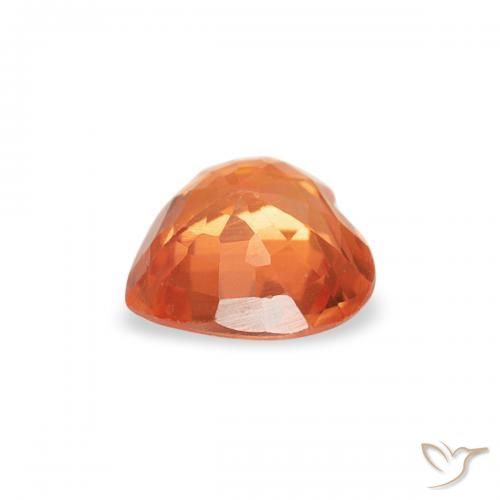Saphir Orange rougeâtre naturelle Cœur, 0.40 ct, VVS-VS