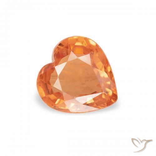 0.38ct Naturel Orange moyen Saphir, Cœur, VVS-VS