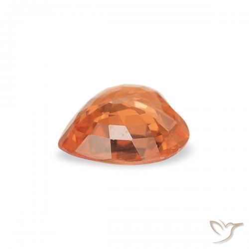 Saphir Orange moyen naturelle Cœur, 0.38 ct, VVS-VS
