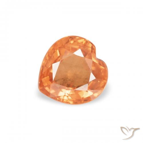 0.43ct Naturel Orange vif Saphir, Cœur, VS