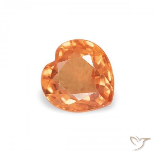 Saphir Orange vif naturelle Cœur, 0.43 ct, VS