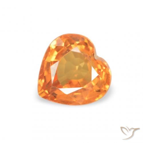 0.42ct Naturel Orange vif Saphir, Cœur, VS