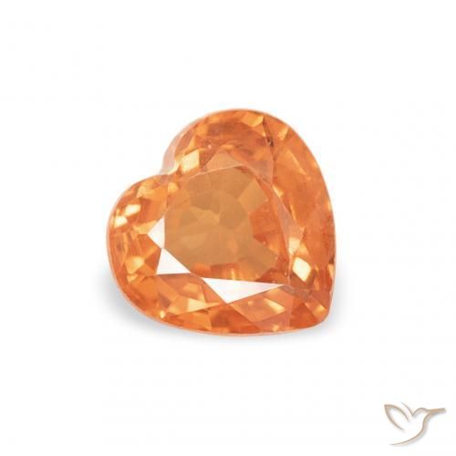 Saphir Orange vif naturelle Cœur, 0.42 ct, VS