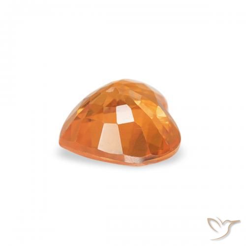 Saphir Orange vif naturelle Cœur, 0.44 ct, VVS-VS