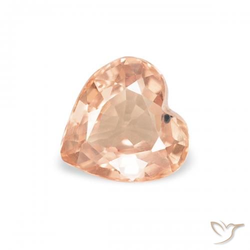 0.42ct Naturel Orange tigre léger Saphir, Cœur, VVS-VS