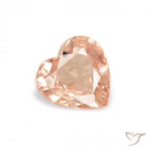 Saphir Orange tigre léger naturelle Cœur, 0.42 ct, VVS-VS
