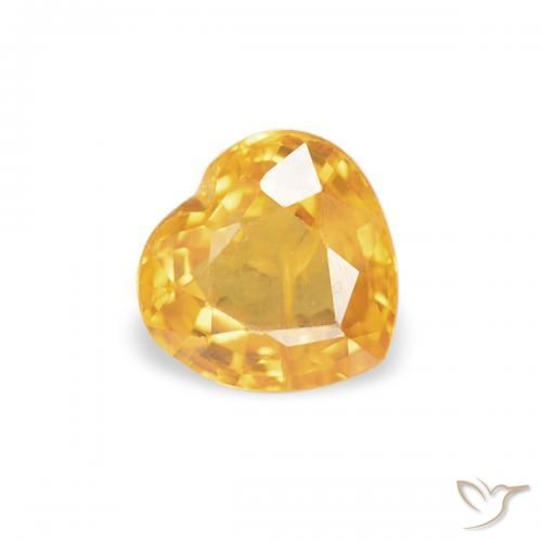Saphir Orange doré naturelle Cœur, 0.44 ct, VVS-VS