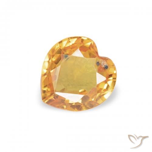 0.43ct Orange-or Saphir, Cœur, VVS-VS