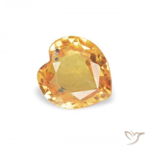 Saphir Orange-or naturelle Cœur, 0.43 ct, VVS-VS
