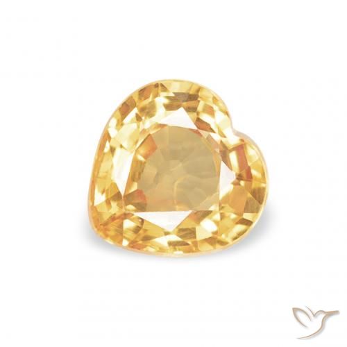 0.44ct Naturel Orange-or léger Saphir, Cœur, VVS-VS