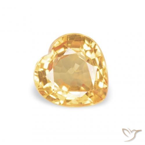 Saphir Orange-or léger naturelle Cœur, 0.44 ct, VVS-VS