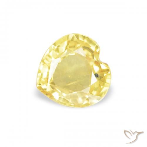 0.41ct Jaune clair Saphir, Cœur, VVS-VS