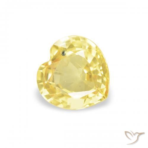 Saphir Jaune clair naturelle Cœur, 0.41 ct, VVS-VS