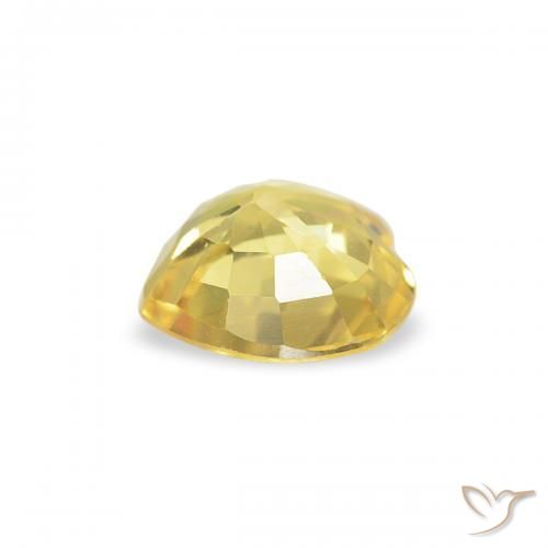 Saphir Jaune clair naturelle Cœur, 0.41 ct, VVS-VS