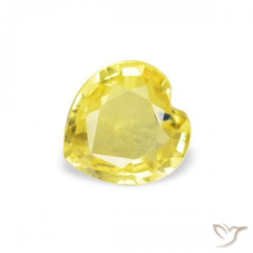 0.39ct Naturel Jaune moyen Saphir, Cœur, VVS-VS