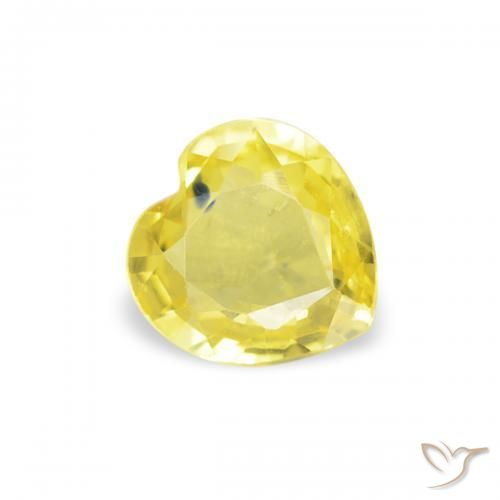 Saphir Jaune moyen naturelle Cœur, 0.39 ct, VVS-VS