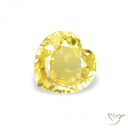 0.40ct Naturel Jaune clair Saphir, Cœur, VVS-VS