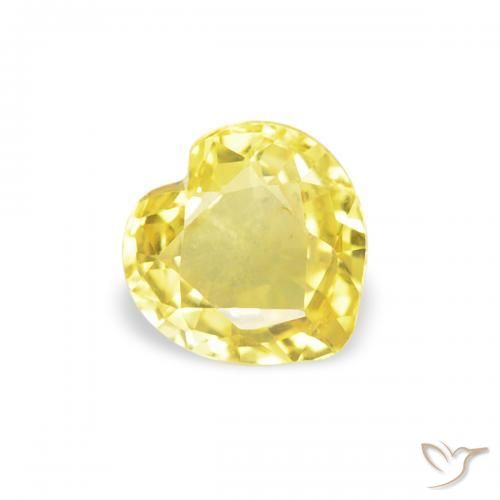 Saphir Jaune clair naturelle Cœur, 0.40 ct, VVS-VS