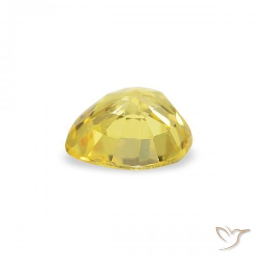 Saphir Jaune clair naturelle Cœur, 0.40 ct, VVS-VS