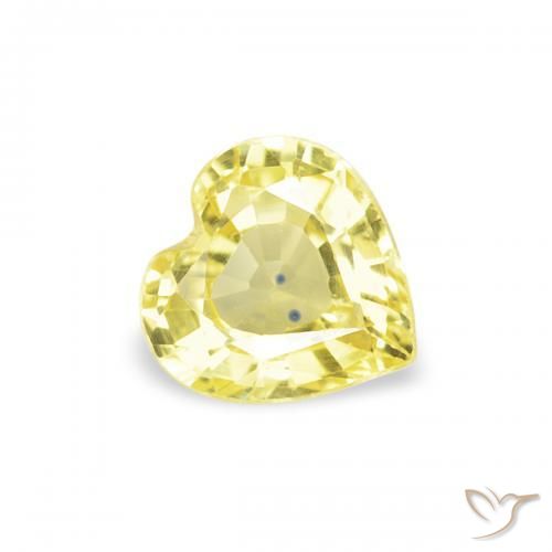 Saphir Jaune clair naturelle Cœur, 0.41 ct, VVS-VS