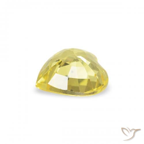 Saphir Jaune clair naturelle Cœur, 0.41 ct, VVS-VS