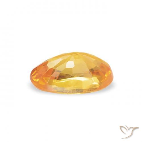 Saphir Or orange foncé naturelle ovale, 0.60 ct, VS