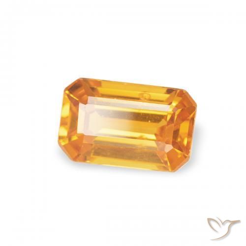 Saphir Orange-or naturelle Octogone / coupe Émeraude, 0.41 ct, VS