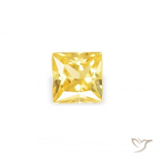 0.18ct Naturel Jaune moyen Saphir, Carré, VS