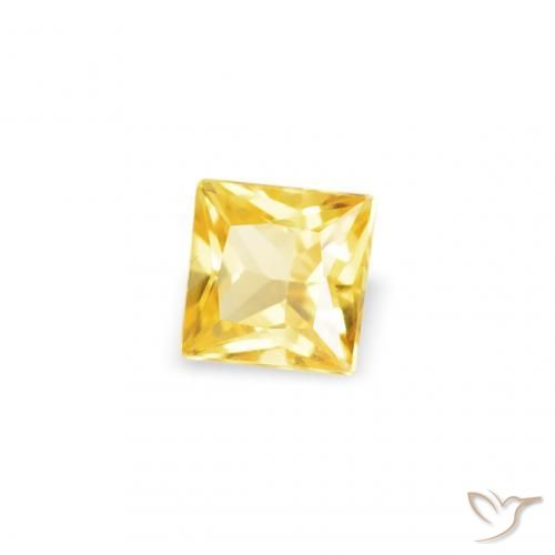 Saphir Jaune moyen naturelle Carré, 0.18 ct, VS