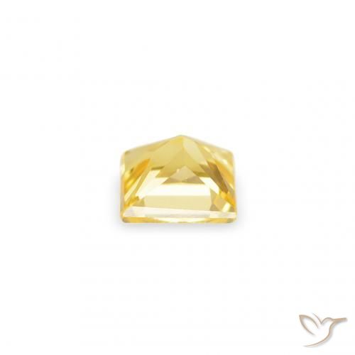 Saphir Jaune moyen naturelle Carré, 0.18 ct, VS