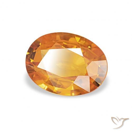 Saphir Orange rougeâtre naturelle ovale, 1.33 ct, SI-I1