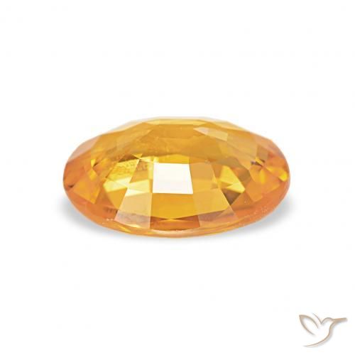 Saphir Orange rougeâtre naturelle ovale, 1.33 ct, SI-I1