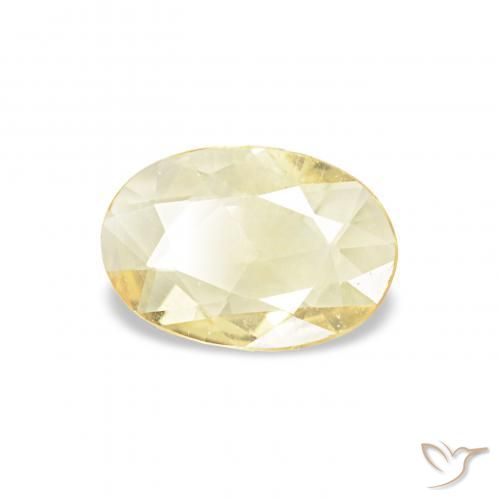 Saphir Jaune clair naturelle ovale, 0.30 ct, VVS