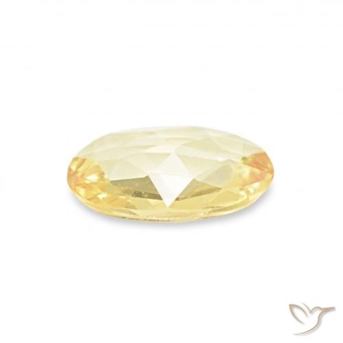 Saphir Jaune clair naturelle ovale, 0.30 ct, VVS