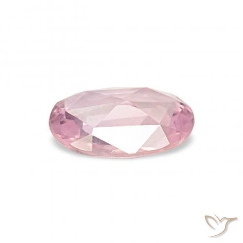 Saphir Rose bubblegum léger naturelle ovale, 0.40 ct, VVS-VS