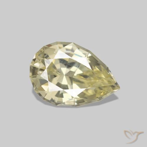 Saphir Jaune clair naturelle En forme de poire, 1.37 ct, VVS