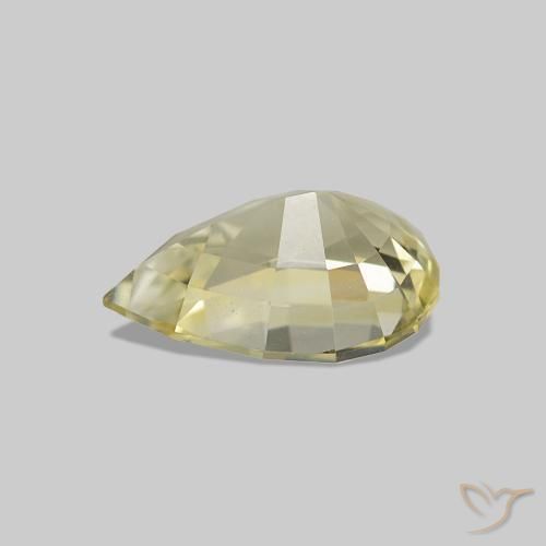 Saphir Jaune clair naturelle En forme de poire, 1.37 ct, VVS