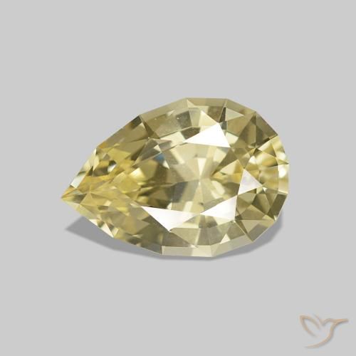 Saphir Jaune doré léger naturelle En forme de poire, 1.21 ct, VVS